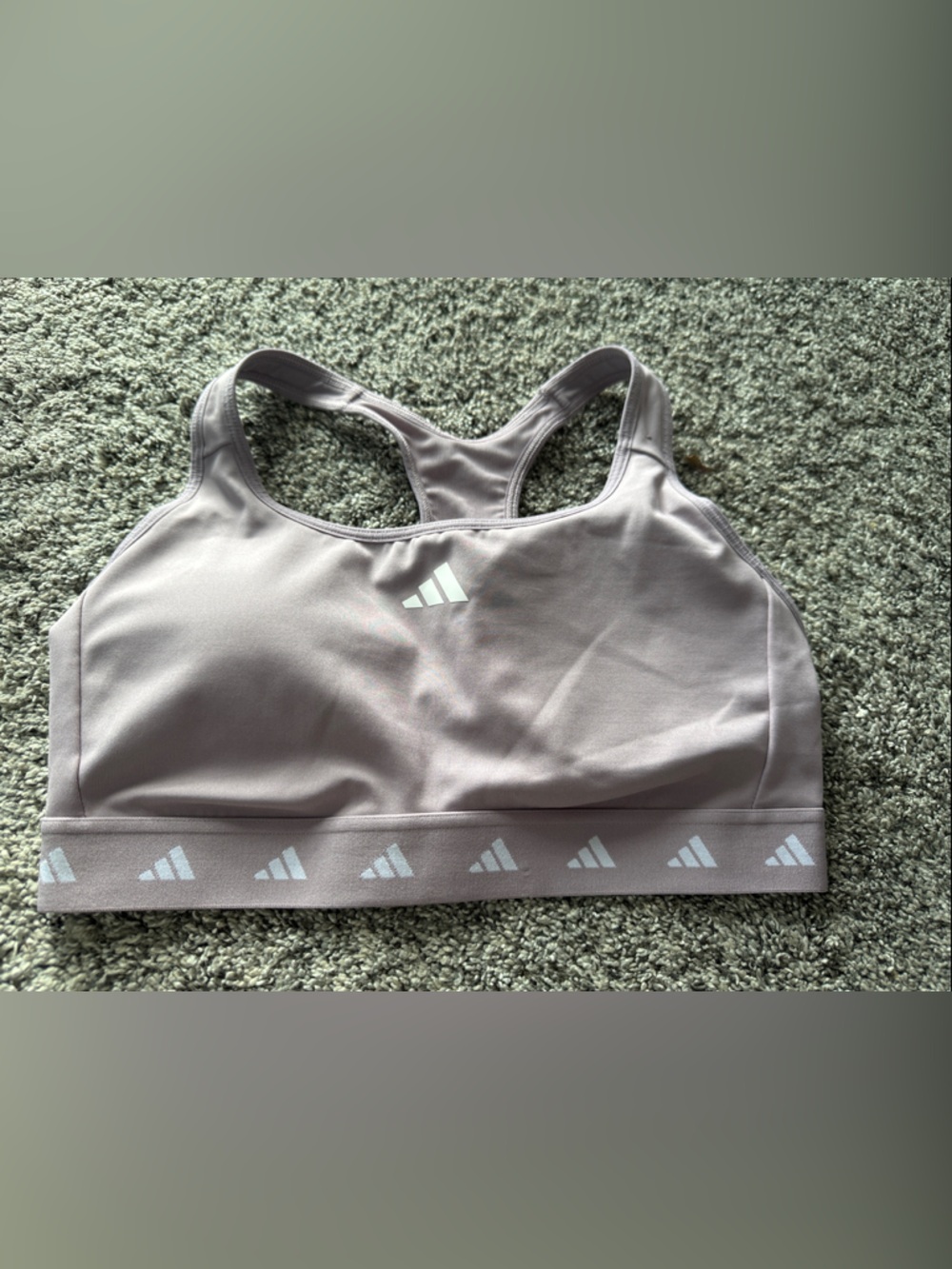 adidas Mauve Sports Bra with Reflective Logos